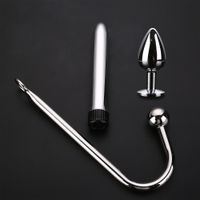 Wholesale Metal Stainless Steel Anal Plug Vibrator Set Anal Hook Vibrator Sex Toys for Woman Anal Stimulator Sex Gay Toy for Men Y18102006