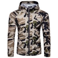 Wholesale Military fan Camo Jackets Brave men Spring autumn long sleeve casual Camouflage print army Green knit cotton Zipper hooded Lapel Outerwear