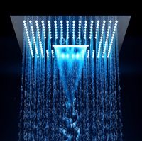 Wholesale 3 Function quot Waterfall Bathroom Electricity Shower Conceal Embed Ceiling Mounted Rain Bath Misty Shower Head with Different color changing