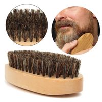 Wholesale Mustache Beard Brush Natural Boar Bristle Round Handle Men s Face Message Facial Hair Beard Comb Shaving Badger Brushes