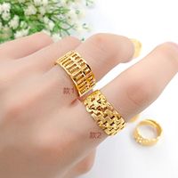 Wholesale Gold gold and gold male and female alike hollow open abacus open ring brass plated ring booth of goods