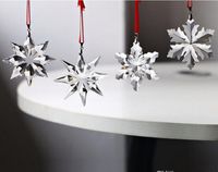Wholesale Top Quality Christmas Snowflake Hanging Glass Pendants Crystal Suncatcher Prism Chandelier Parts Ornament Party Decor