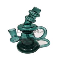 Wholesale Dab Rig Recycler Mini Glass Bongs Cyclone Inline Small Effect Water Pipes Smoking Pipe Bubbler Rigs Vortex Hookah with Bowl W20A