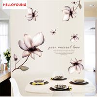 Wholesale New Lilies Flowers PVC Wall Stickers For Living Rooms Bedroom kids Rooms Home Decoration