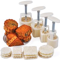 Wholesale Other Bakeware g and g moon cake mold hand pressed round square DIY tools cookies dry cracker pieces kitchen Factory price expert design Quality Latest Style