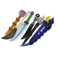 Wholesale Headshop666 Smoking Dabber Tool Style Colorful Oil Rigs Glass Bong Accessory Sword Knife Dabbers For Dab Rig Pipes