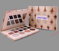 Wholesale private label round Square hole color eye shadow palette g cm cm cm nice paper package with outside cover no logo