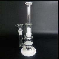 Wholesale Glass Tobacco Hookahs Clear Glass Bongs with mm Joint Percolator and Splash Guard High Quality GB Hot Sale