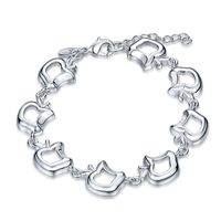 Wholesale New arrival Apple Bracelet sterling silver plated bracelet SPB553 high quatity fashion men and women silver Charm Bracelets