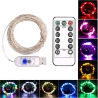 Wholesale 5M M LED String Lights USB Function Sliver wire remote control fairy lights LED christmas lights Wedding Party Holiday decoration