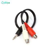 Wholesale 3 mm Male Jack to RCA Female Plug Adapter Cable Mini Stereo Audio Cable Headphone Y Cable