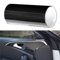 Wholesale 6D Shiny Black High Gloss Auto Sticker Sheet Smooth Carbon Fiber Pattern Car Film Wrap Decal for automobile roofs trunk