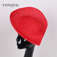Wholesale 2017 New design red fascinator hat Imitation Sinamay CM big base hat heart shape for church ascot occasion headpiece