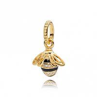 Wholesale Spring ct Gold Plated Sterling Silver Beads Queen Bee Pendant Charms Fits European Pandora Style Jewelry Bracelets Necklace EN16