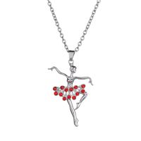 Wholesale New Arrival Fashion Jewelry dancing Girl Ballet Pendant Necklace Pendant Crystal Necklace Chain Girl Children Gift Necklace