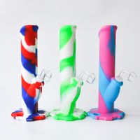 Wholesale 10 Inches Silicone Water Pipe Unbreakabale Silicone Bongs with silicone downstem and mm quartz banger Oil Rigs Dab Rigs