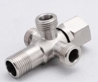 Wholesale Stainless steel triangle valve six angle wheel one inlet and three outlet toilet inlet valve water stop valve bathroom accessories dir