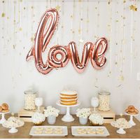Wholesale Ligatures LOVE Letter Foil Balloon Anniversary Wedding Valentines Birthday Party Decoration I love you heart Photo Booth Props