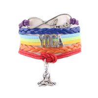 Wholesale 7 Chakra Infinity love Yoga bracelet Hatha Yoga Meditation OHM Asana sport charm men bracelets bangles