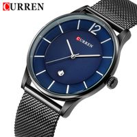 Wholesale Curren Top Brand Men Ultra Thin Quartz Watches Mens Fashion Date Dispaly Wristwatches Male Simple Analog Clock Relogio Masculino