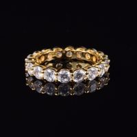 Wholesale Luxury SILVER GOLD SETTING PAVE FULL CZ ETERNITY BAND ENGAGEMENT WEDDING Rings DIAMOND simulated PLATINUM Size S18101002