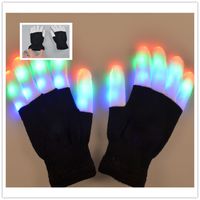 Wholesale Creative Mode LED Finger Lighting Flashing Glow Mittens Gloves Rave Light Festive Event Party Supplies Luminous Cool Gloves