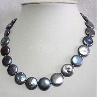 Wholesale gt gt Hot sale new Style gt gt gt gt gt Genuine MM Black Coin Pearl Necklace Chain Jewelry