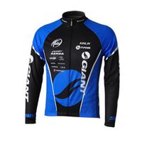 Wholesale Men Cycling Jersey GIANT team Winter Thermal Fleece Long Sleeve MTB bicycle Shirt Warm Bike Clothes Outdoor Sports Uniform