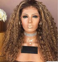Wholesale Silk top full lace virgin wig human hair with baby hair unprocessed remy long ombre color big curly affordable for women