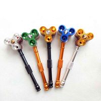 Wholesale Bullet Metal Smoking pipe Tobacco cigarette Rotating Hand Filter Smoke Dry Herb Pipes Jamaica Rasta holes Oil Rigs tool accessories