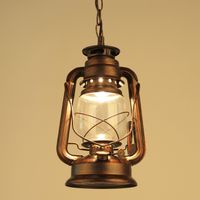 Wholesale Retro Lantern Pendant Lamps Outdoor Waterproof Antique Kerosene Lamp Nostalgic Decoration LED Lamp Industrial Wind Creative Lighting