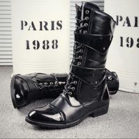 Kaufen Sie im Großhandel Männer S Lange Stiefel 2019 zum Großhandel Luxus Herren Hohe Leder Stiefel New Cool Frühling