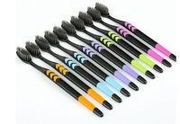 Wholesale Double Ultra Soft Toothbrush Bamboo Charcoal Nano Brush Tooth Brush Dental Personal Oral Care Teeth Brush Black Heads zzh