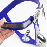 Wholesale Male Chastity Belt Curve Waist Fully Adjustable Stainless Steel Chastity Belt with Penis Cage Anal Plug Sex Toy for Men Butt Plug G7