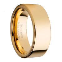 Wholesale 8mm Infinity Gold Tungsten Carbide Flat Ring Comfort Fit Wedding Band Polish Finished Vintage Couples Jewelry