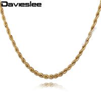 Wholesale whole sale3 mm Mens Womens Necklace Rose Gold Filled Necklace Rope Chain Jewelry Gift Jewellery LGNM36