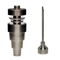 Wholesale 6 in Domeless GR2 Titanium Nail mm mm Male Female dab nail Ti Nails with Titanium Carb Cap For glass bong
