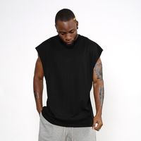 Wholesale New Design Sleeveness Fashion Hip Hop Plain Plus Short Sleeve T Shirt Brand Men T Shirt No Sleeve Over Size Men