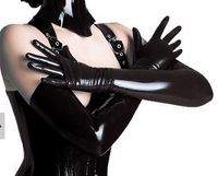Wholesale 2018 new Hot Latex Gothic Sexy Lingerie Long Men Gloves Hot Cekc Strong Male Fetish Wrist Female Customized