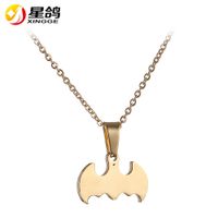 Wholesale Personalized Small Bat Choker Necklace Handmade stainless steel Batman Pendant Necklaces for Women men Cute Animal Fashion Jewelry