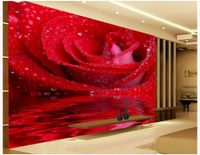 Wholesale 3D HD Water Rose TV Background Wall mural d wallpaper d wall papers for tv backdrop