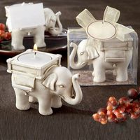 Wholesale Candle Holder Wedding Favor Home Decor Lucky Elephant Tea Light Candle Holder Resin Candlestick for Home