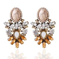 Wholesale Good quality big stone crystal earring New statement fashion stud Earrings for women