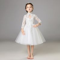 Wholesale Lovely Girl Unicorn Dress Fashion Embroidery Sequin Flower Princess Dresses Birthday Long Sleeve kids Party Wedding First Communion Dresses