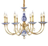 Wholesale Regron Porcelain Chandeliers Lighting Led Ceramics Chandelier Lamp Royal Traditional Chinese Lustre Collectibles For Villa Lounge Use
