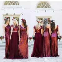 Wholesale Latest Design Bridesmaid Dresses Sequin Wedding Guest Dress Prom Dresses Custom Made Long Special Occasion Wears