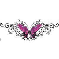 Autocollants De Tatouage Temporaire Imperméable Sur Le Tatouage Sternum De L Art Corporel Ladys Sternum Poitrine Fleurs Motif Papillon Faux