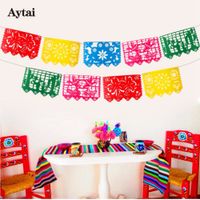 Wholesale Aytai Mexican Banner Garland Wedding Flag Banner Decorations For Themed Party Papel Picado Halloween Birthday Party