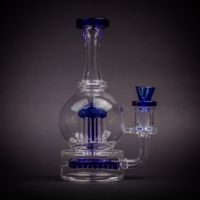Wholesale Blue Arm tree perc glass bubbler bongs with diffuser inline perc water pipes dab rig with mm joint