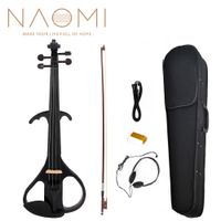 Wholesale Naomi Electric Violin Balance Sound Full Size Electric Violin Fiddle Solid Wood Electric Violin NEW SET Black Style